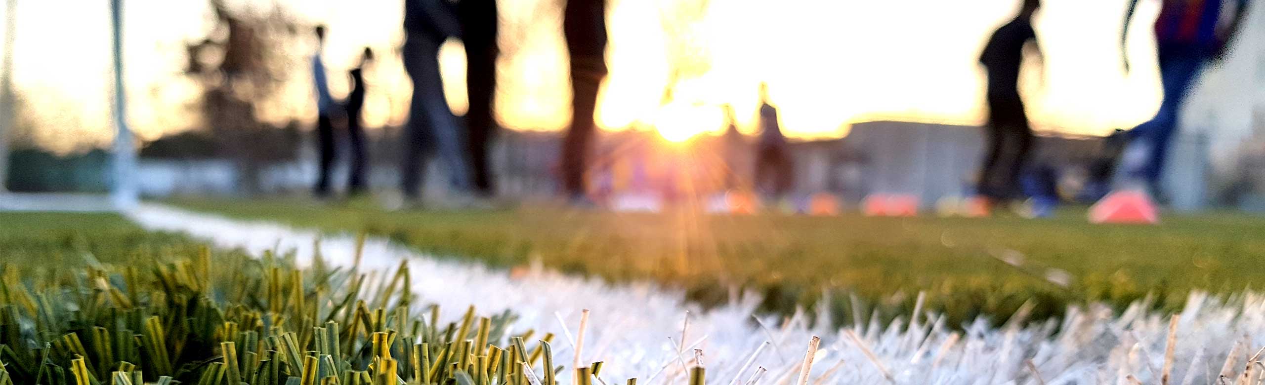 Sports pitch with synthetic turf and shock-absorbing REGUPOL turfpad EL elastic layer - the joint-friendly surface for maximum performance and safety.